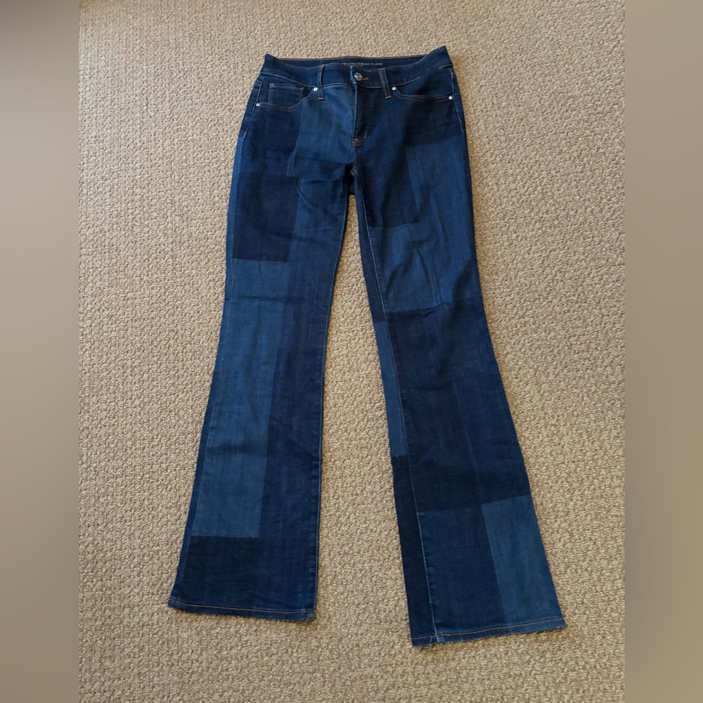Women's  Chicos So Slimming Girlfriend Flare Blue Patchwork Jeans
